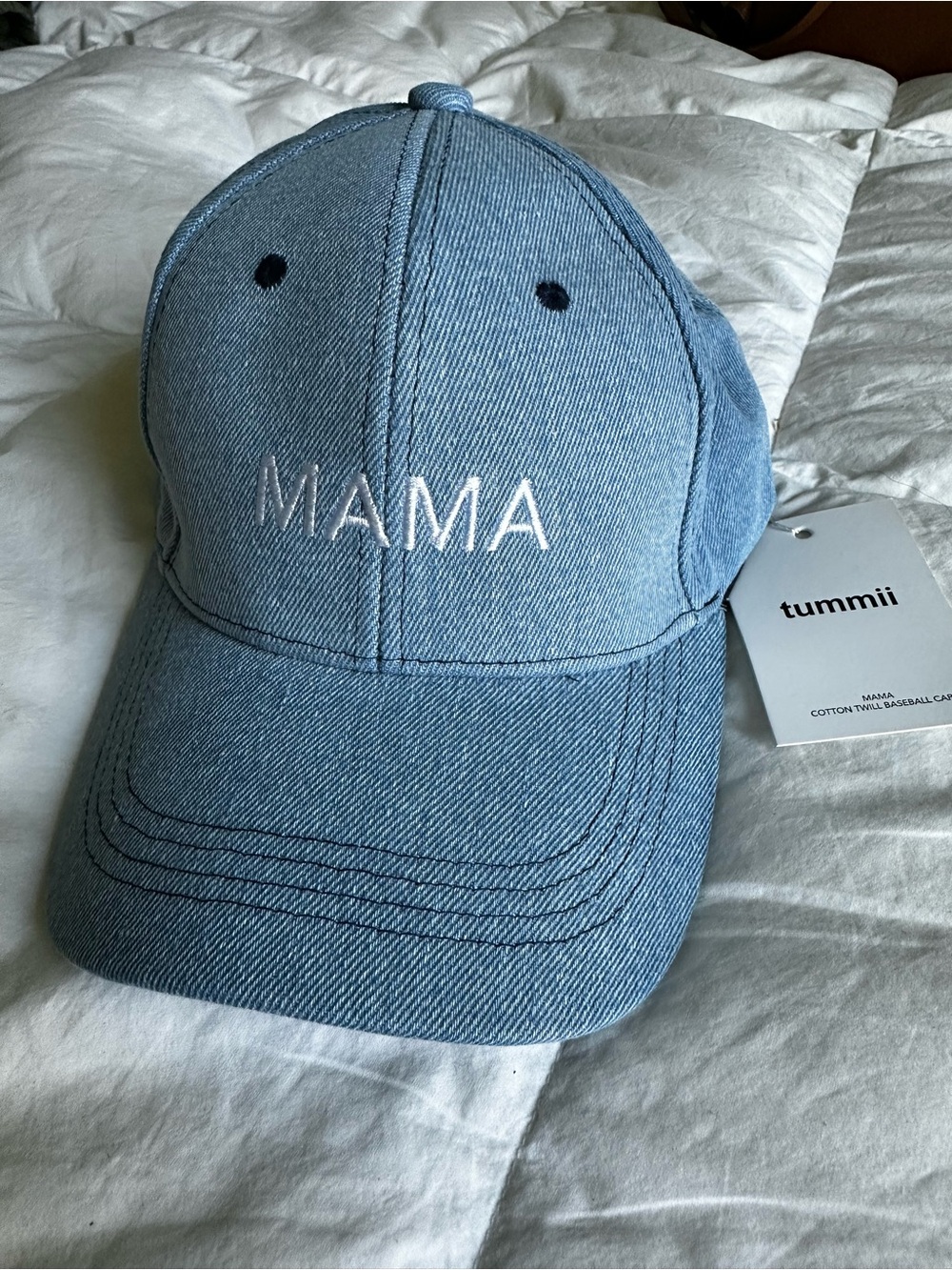NWT Tummii MAMA Embroidered Denim Baseball Cap - 100%Cotton Twill